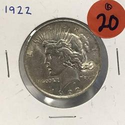 S - 1922 PEACE SILVER DOLLAR (20)
