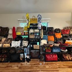 Dozens of 100% authentic designer luxury handbags
