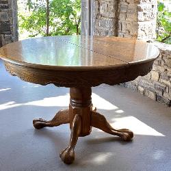Antique Oak Table with Claw Feet
