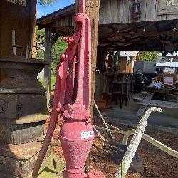 Vintage-Style Red Water Pump