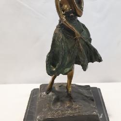 Lot # : 7 - Louis Icart L'Accident Bronze On Marble
