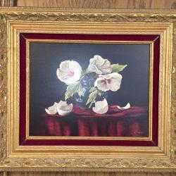 Gold Gilded Framed M V Fuller Painting on Board