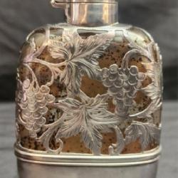 Vintage Sterling silver overlay flask