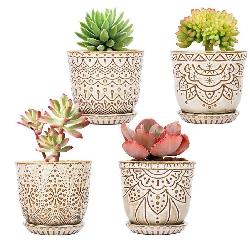 Gepege Succulent Pots, 4 Inch Small InCrea