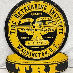 29×35 Die-Cut Metal Sign for Tire Retreading Institute, Washington, D.C.