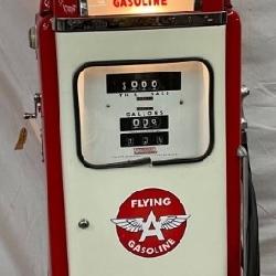 Restored National Flying A Gas Pump with Illuminated Globe