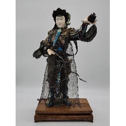 Monumental Chinese Silver Filigree Standing Mulan 1900