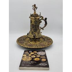 Museum Quality Bronze Beer Stein &Tray 19th Century