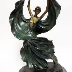 1218	CONTEMPORARY LOUIS ICART BRONZE FIGURE *FASCINATION* ON MARBLE BASE, APPROXIMATELY 21 IN H