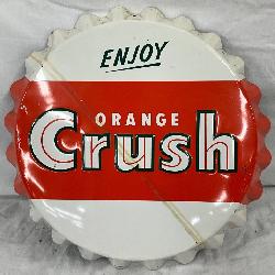 19-Inch Orange Crush Embossed Convex Cap Sign