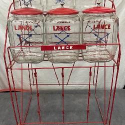 Original Six Jar Lance Rack with Glass Jars and Metal Lids