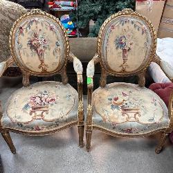 ANTIQUE AUBUSSON CHAIRS