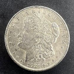 1921 Morgan Silver Dollar -AU/Unc