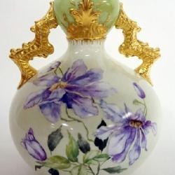 1028	KNOWLES TAYLOR, KNOWLES LOTUSWARE HAND PAINTED VASE