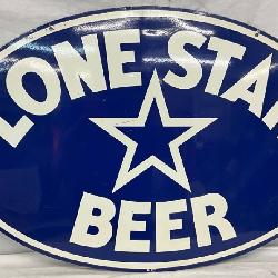 36″ x 24″ Lone Star Beer Oval Metal Advertising Sign