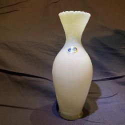 White Lavorazione Arte Murano decorative vase; made in italy