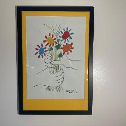 Framed Picasso Bouquet of Peace Lithogra
