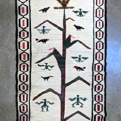 Vintage Native American Navajo Rug With Tree Of Life Pattern, 86