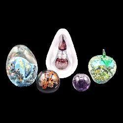 Rollin Karg Murano Style Bubble Paperweight (Est. $100-600) and Glass Eye Studio Artist Signed Paperweights