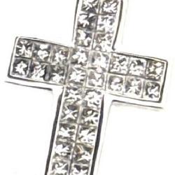 18KT WHITE GOLD 1.00CT DIAMOND CROSS PENDANT