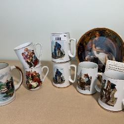 Norman Rockwell Mugs and Plate