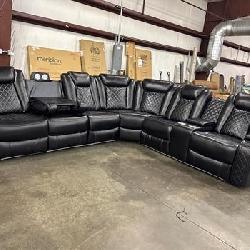 Magean Breathing Leather 3-Piece Living Room Recliner Sofa Set