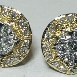 10KT YELLOW GOLD DIAMOND EARRINGS 2.60GRS