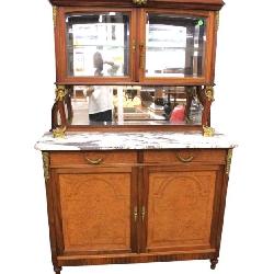 Beautiful marble glass exotic woods buffet curio www.SouthJerseyAuction.com