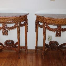 20th Cen. Half Moon Marble Top