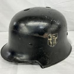 German WWII Steel Helmet with Leather Liner and Decals
