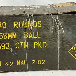 Wooden Ammunition Storage Crate for 5.56mm Rounds, Malaysian Origin