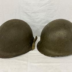 Two U.S. WWII M1 Helmets with Liners