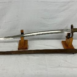 Early World War Sword with 28-Inch Blade and Scabbard