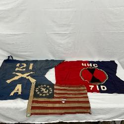Three World War Era Flags, Various Designs and Sizes