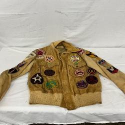 Bruce Cameron Corduroy Jacket with Assorted Military and Organizational Patches