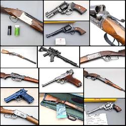Military and other rifles, shotguns, handguns, revolvers, pistols