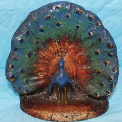 cast iron peacock doorstop