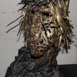 Artist metal sculpture