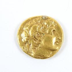 AU Gold Stater. Kings of Macedonian Lysimachos