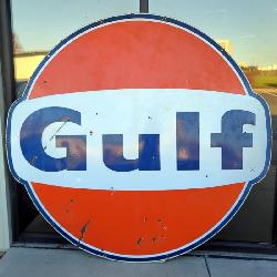 Gulf Gasoline Enameled Sign