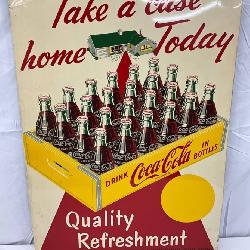 Rare 1959 Coca-Cola ‘Take a Case Home Today’ Metal Advertising Sign,  19.5x28 