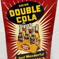 Emb. Double Cola Six-Pack Advertising Sign, 19 1/2 x 27 1/2