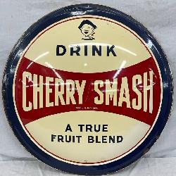 1953 Emb. ‘Cherry Smash’ Fruit Drink Convex Sign 
