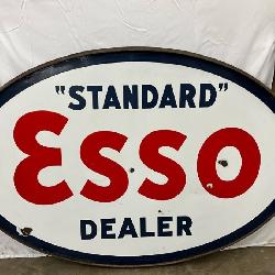 DSP Esso Standard Dealer Sign with Original Hanger, 60x39 