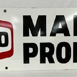 96in. Porc. Texaco Marine Products Sign with Original Grommets