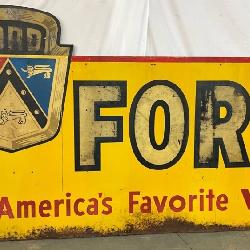 Ford DS Metal Advertising Sign with Wooden Frame Back, 107x60