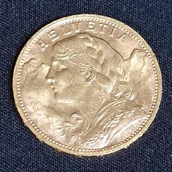 1927 Switzerland 20 Francs Gold Coin