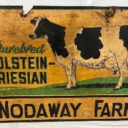36x24 Nodaway Farm DS Tin Sign Featuring Holstein-Friesian Cow