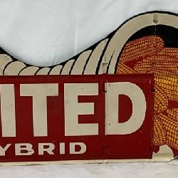 United Hybrid Die-Cut Emb.  Advertising Sign, 20in x 8in