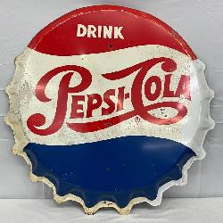  Pepsi-Cola Bottle Cap Sign, 31-Inch